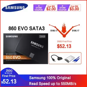 Order In Just $47.4 Samsung Ssd 860 Evo 250gb 500gb Internal Solid State Disk Hdd Hard Drive Sata3 2.5 250 Gb Inch Laptop Desktop Pc Tlc Disco Duro At Aliexpress Deal Page
