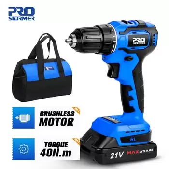 Order In Just $39.55 21v Brushless Electric Drill 40nm Cordless Screwdriver 2000mah Battery Mini Electric Power Screwdriver Drill 5pcs Bit Prostormer At Aliexpress Deal Page