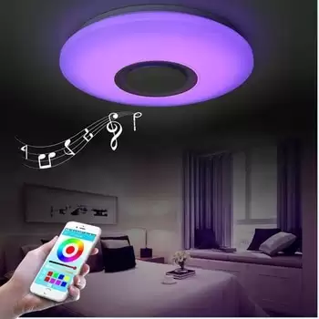 Order In Just $36.1 Nordic Rgb Ceiling Light Ceiling Lamp Music With Bluetooth Speaker Dimmable Colors Changing Light Bedroom Living Room Light At Aliexpress Deal Page