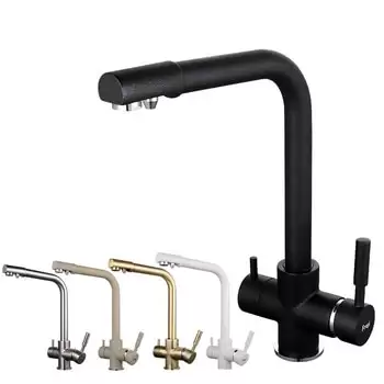 Order In Just $50.4 Frap New Black Kitchen Sink Faucet Mixer Seven Letter Design 360 Degree Rotation Water Purification Tap Dual Handle F4352 Series At Aliexpress Deal Page