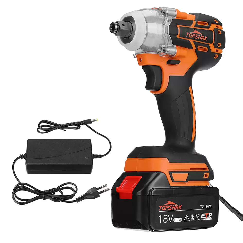 Order In Just $56.99 Topshak Ts-pw1 Brushless Impact Wrench Led 15000mah Rechargeable Woodworking Maintenance Tool W/ Battery With This Coupon At Banggood