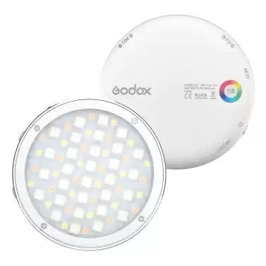 Get Extra $5 Discount On Godox R1 Round Rgb Mini Creative Light Led Video Light 2500k-8500k With This Coupon Code At Tomtop