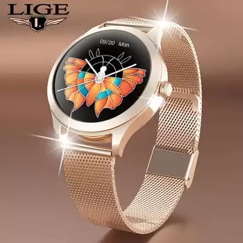 Order In Just $44.99 Lige Ladys Smart Watch Women Luxury Smartwatch Full Touch Round Sreen Heart Rate Monitor Blood Pressure Oxygen Fitness Tracker At Aliexpress Deal Page