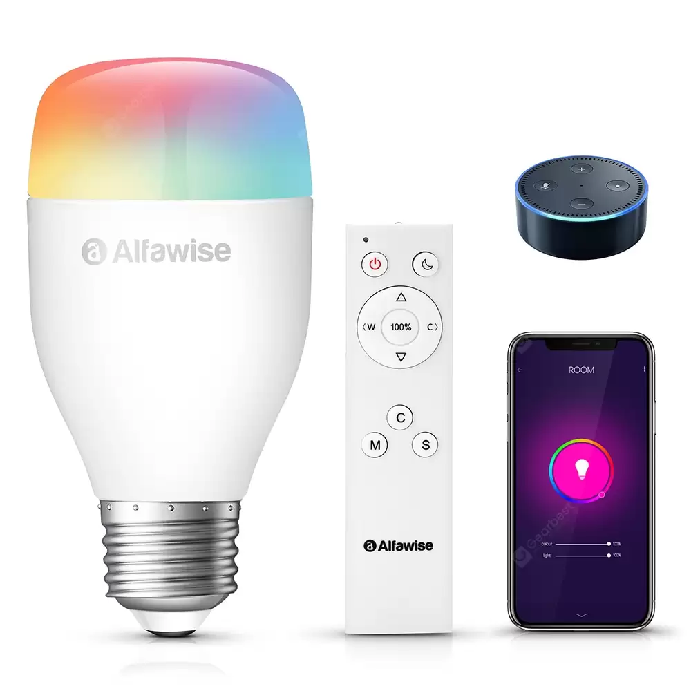 Order In Just $12.99 Alfawise Le12 E27 9w 900lm Wifi Smart Led Bulb App Voice Remote Control At Gearbest With This Coupon