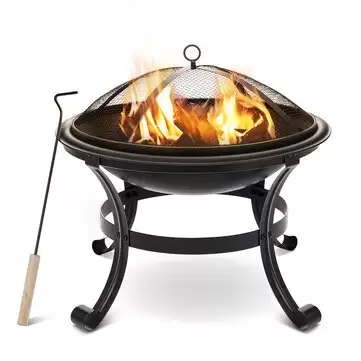 Order In Just $34.99 34% Off For [us/ Eu Direct] Xmund Xm-cg1 22 Inch Steel Fire Pits Firepit With Mesh Screen Durability And Rustproof Fire Bowl Bbq Grill For Outdoor Wood Burning Camping Bonfire Garden Beaches Park With This Coupon At Banggood