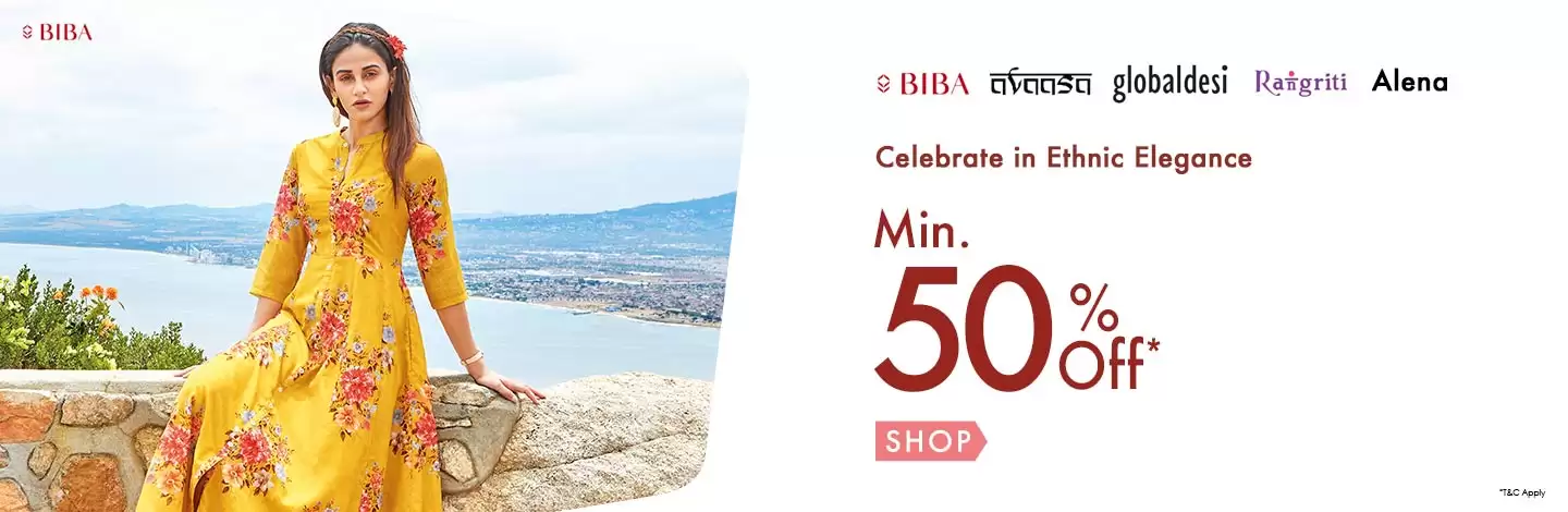 Get Min. 50% Off On Ethnic Wear At Ajio Deal Page