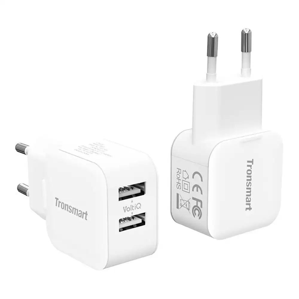 Order In Just $13.00-6.00 Tronsmart [2 Pack] W02 Dual Port Usb Wall Charger 12w Voltiq For Iphone Ipad Samsung - Eu With This Discount Coupon At Geekbuying