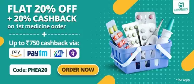 Get Flat 20% Off + 20% Cashback With This Discount Coupon At Pharmeasy