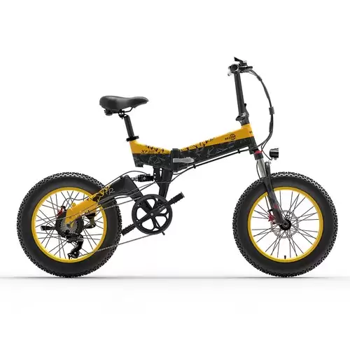 Pay Only $1459.99 For Bezior Xf200 Folding Electric Bike 48v 15ah Battery 1000w Motor 20x4.0 Inch Fat Tire Aluminum Alloy Frame Shimano 7-speed Shift Max Speed 40km/h 130km Power-assisted Mileage Range Lcd Display Ip54 Waterproof - Black Yellow With This Coupon Code At Geekbuying