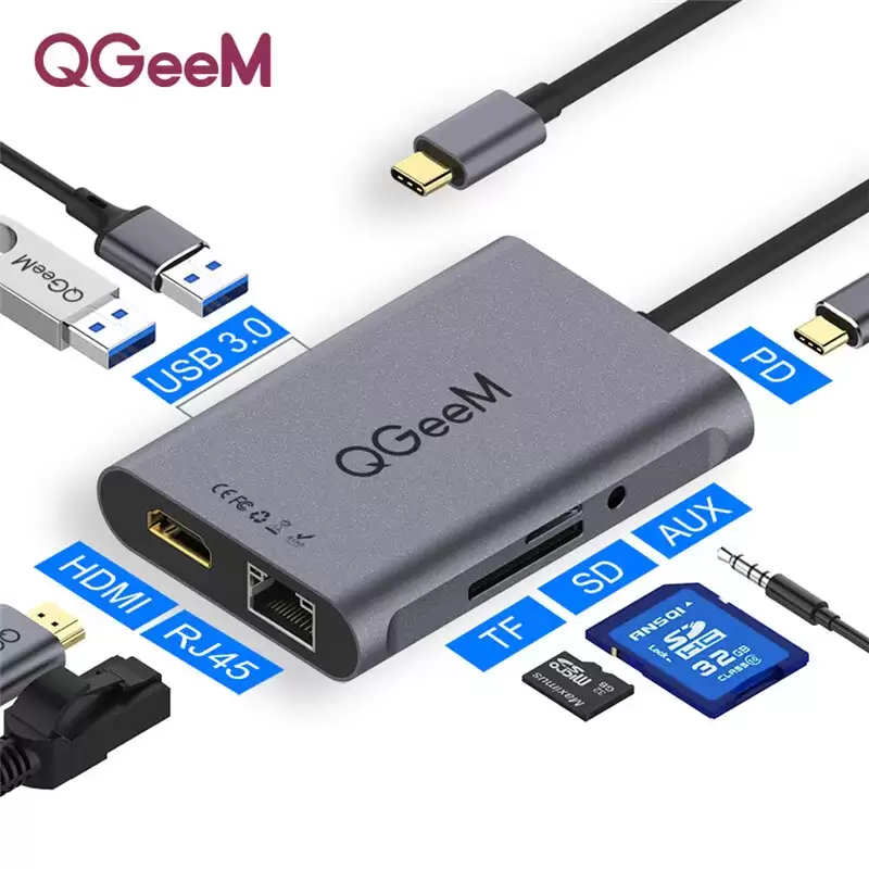 Order In Just $25.99 Qgeem 8-in-1 Usb-c Hub Docking Station Adapter With This Coupon At Banggood