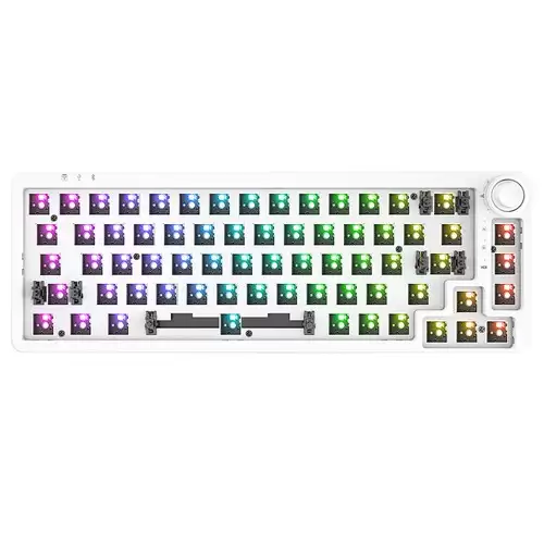 Pay Only $59.99 For Acgam Kf068 68keys Gaming Mechanical Keyboard Customized Kit Hot-swappable 3 Modes Built-in 2400mah Lithium Battery Compatible 3/5 Pins Switches - White With This Coupon Code At Geekbuying
