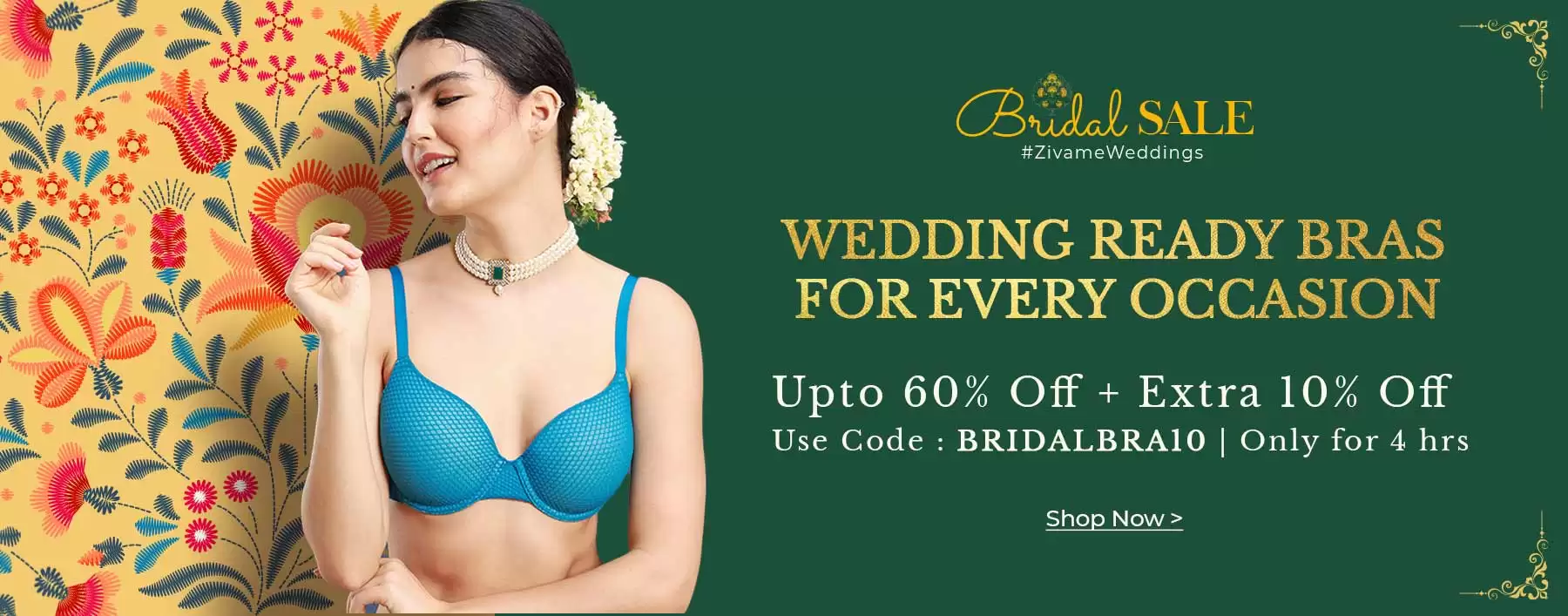 Get Extra 10% Off On Bridal Items With This Discount Coupon At Zivame