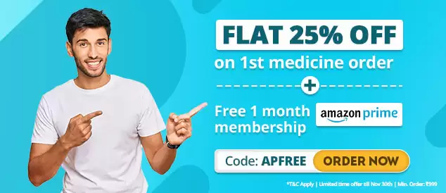 Get Flat 25% On Medicines Order + Free One Month Amazon Prime Membership With This Discount Coupon At Pharmeasy