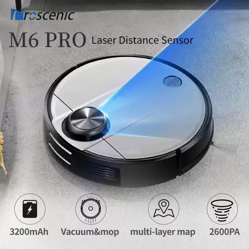 Pay Only $279.99 For Proscenic M6 Pro Lds Robot Vacuum Cleaner With Laser Navigation, 2600pa Powerful Suction, App Support, Alexa Control, Multi Mapping, Ideal For Pets Hair, Hard Floor, Carpet With This Coupon Code At Geekbuying