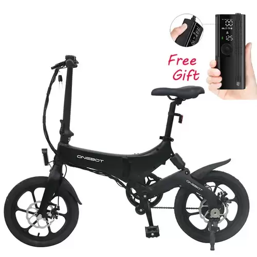 Pay Only $589.99 For Onebot S6 Portable Folding Electric Bike 16 Inch 250w Motor Max 25km/h 6.4ah Battery - Black With This Coupon Code At Geekbuying