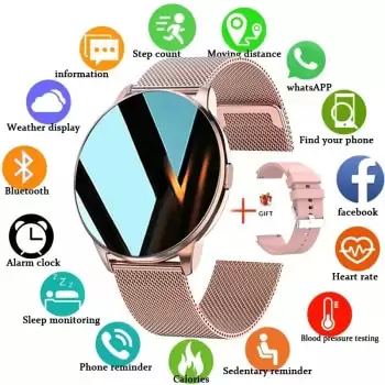 Order In Just $19.99 Lige 2021 New Fashion Ladies Smart Watch Full Screen Touch Ip68 Waterproof Heart Rate Monitoring Women's Watches For Android Ios At Aliexpress Deal Page