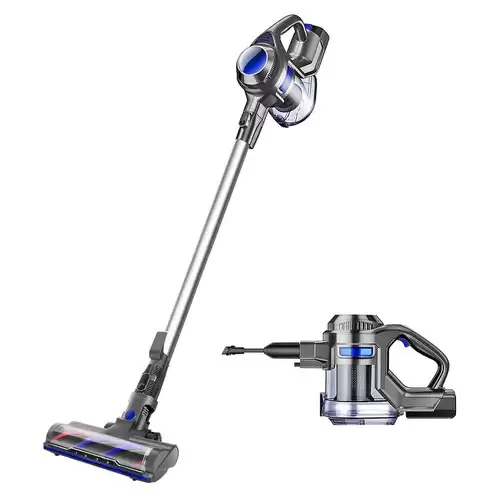 Order In Just $99.99 Moosoo X6 2-in-1 Lightweight Flexible Handheld Cordless Vacuum Cleaner 10000pa Strong Suction Two Modes 2200 Mah Battery 1.2l Dust Cup With Led Light And Wall Bracket For Hard Floor, Carpet, Pet Hair - Blue Grey With This Discount Coupon At Geekbuying