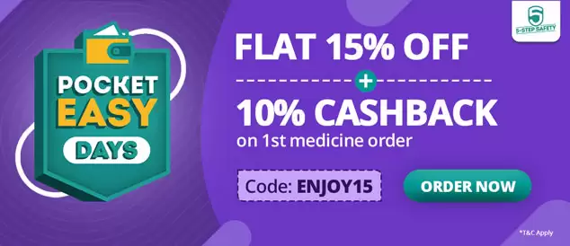 Get Flat 15% Off + 10% Cashback With This Discount Coupon At Pharmeasy