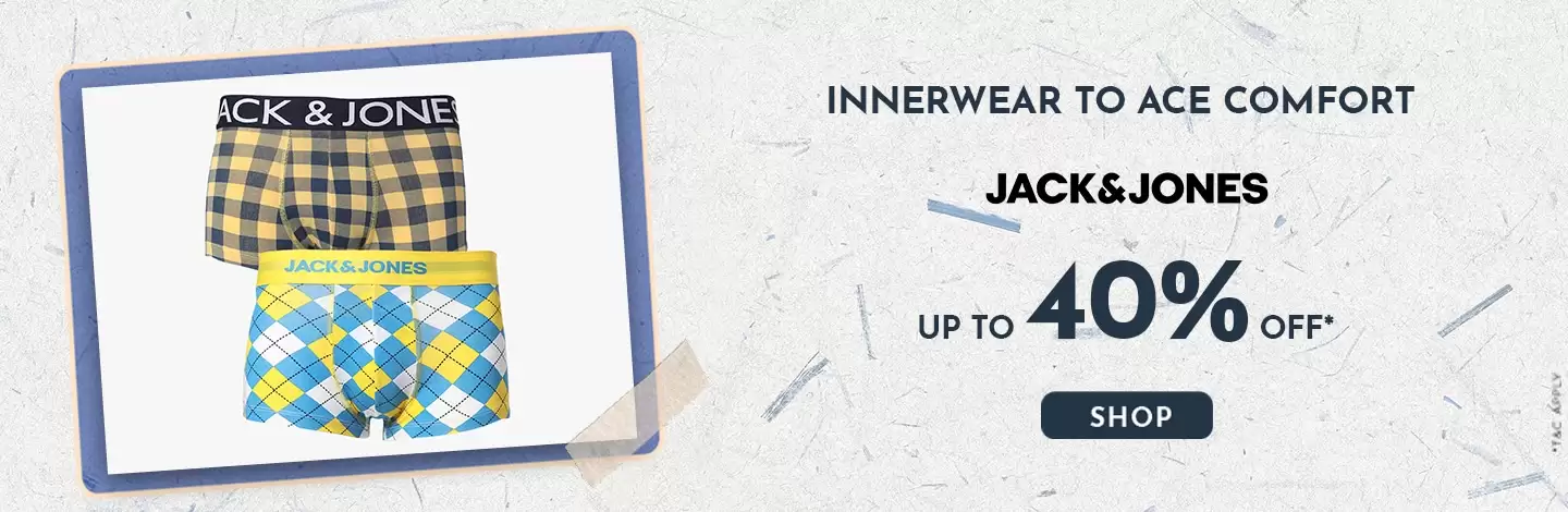 Get 40% Off On Jack & Jones Innerwear At Ajio Deal Page