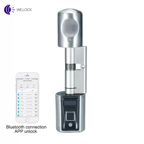 Order In Just $119.99 We.lock Secb Secb0ebl01 Intelligent Electronic Door Lock Cylinder Fingerprint + Rfid Card + Bluetooth Control Lcd Display Ip44 Waterproof Smartphone Control, Wifi Box Working With Alexa Suitable For Doors With Thickness Of 55 -105mm - Silver With This Discount Coupon At Geekbuy