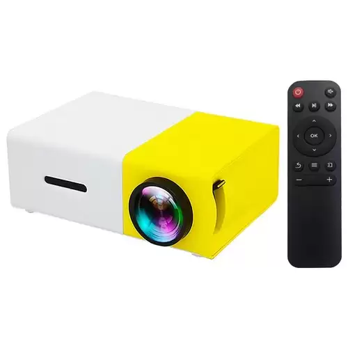 Pay Only $34.99 For Yg300 Pro Mini Led Projector Native 480x272 Support 1080p 600lm - Yellow + White With This Coupon Code At Geekbuying