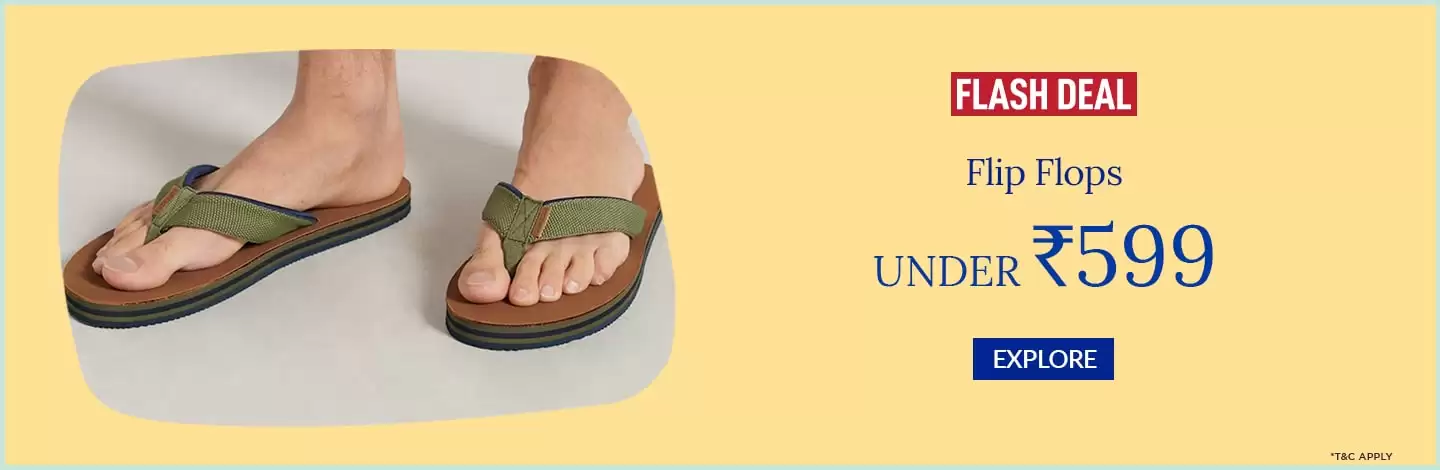 Buy Flip Flops In Under Rs.599 At Ajio Deal Page