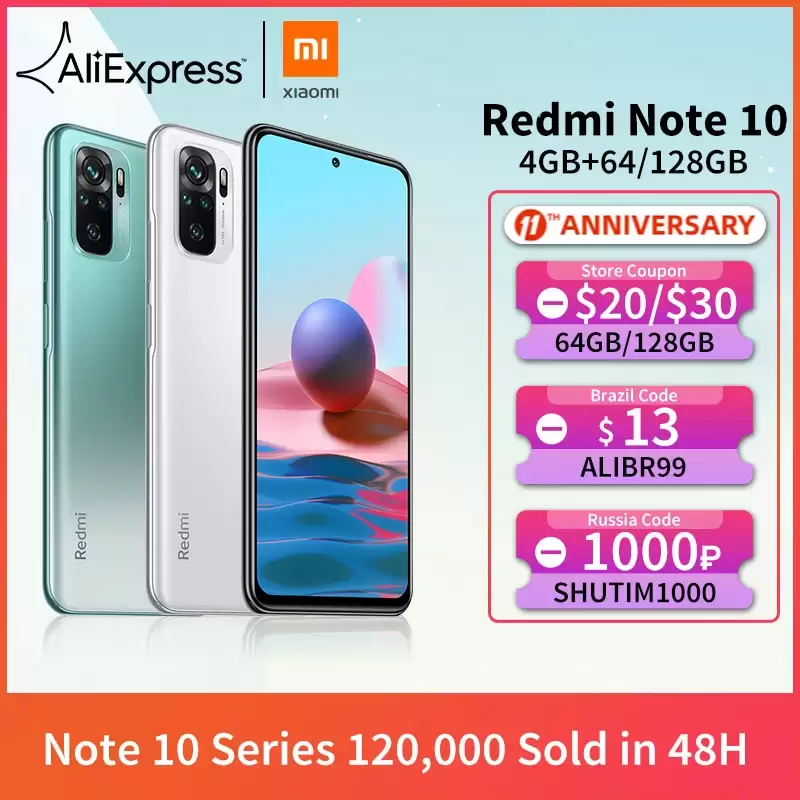 Aliexpress Deal Coupon Buy Xiaomi Redmi Note 10 From $ 248.75 For $ 99.00