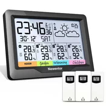 Order In Just $44.79 Newentor Q5 Weather Station With 3 Sensors Indoor Outdoor Digital Weather Station Wireless Forecast Sensor Hygrometer Humidity At Aliexpress Deal Page