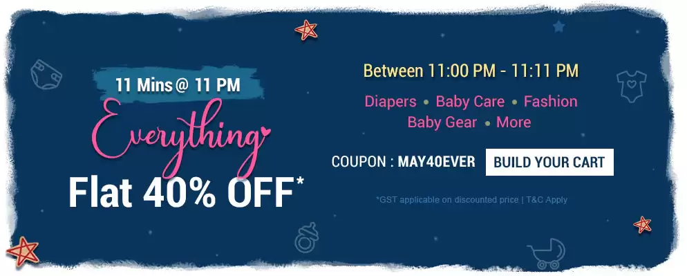 11 Mins @ 11 Pm Firstcry Deal Coupon Get Flat 40% Off On Everything