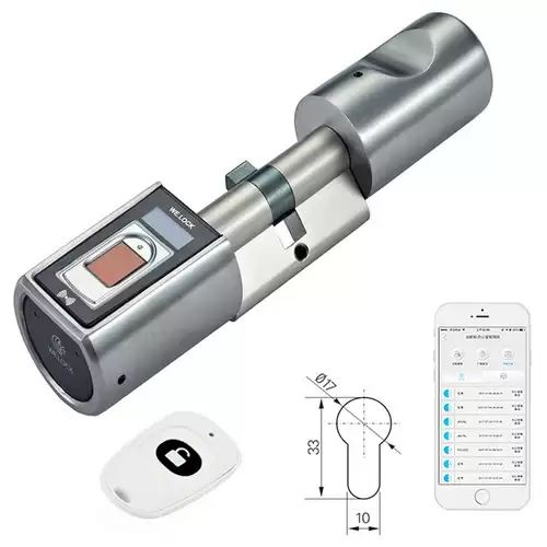 Order In Just $144.99 We.lock Intelligent Electronic Door Lock Cylinder Fingerprint + Bluetooth + Remote Control Ip44 Waterproof Opening Via Smartphone, Wifi Box Working With Alexa, 3 Minute Diy Fast Easy Assembly Suitable For Doors With Thickness Of 55-105mm - Silver With This Discount Coupon At Ge