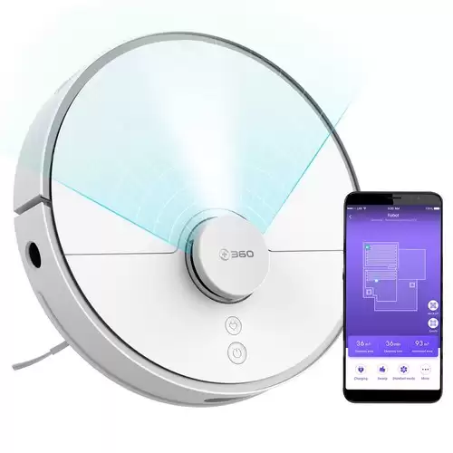 Pay Only $169.00 For 360 S5 Smart Robot Vacuum Cleaner 2000pa Suction Lds Laser Navigation Sweeping Mopping Cleaning Japan Brushless Motor 65db Low Noise App Control 110min Runtime - White With This Coupon Code At Geekbuying
