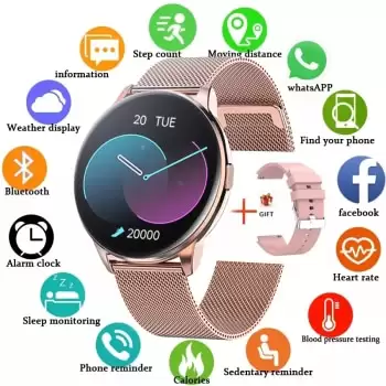 Order In Just $25.19 2021 Full Touch Smart Watch Women Ip68 Waterproof Bracelet Ecg Heart Rate Monitor Sleep Monitoring Sports Smartwatch For Ladies At Aliexpress Deal Page