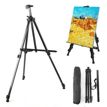 Order In Just $19.99 Easel Stand Artist Easels For Display Aluminum Metal Tripod Field Easel With Bag For Table-top / Floor / Flip Charts Black Art Easels W/adjustable Height 52-160cm For Back To School With This Coupon At Banggood