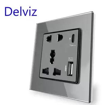 Order In Just $9.9 Delviz Power 2100ma Usb Outlet, Crystal Glass Panel, 13a Universal Jack, 18w 4a Smart Quick Charge, Wall Type C Interface Socket At Aliexpress Deal Page