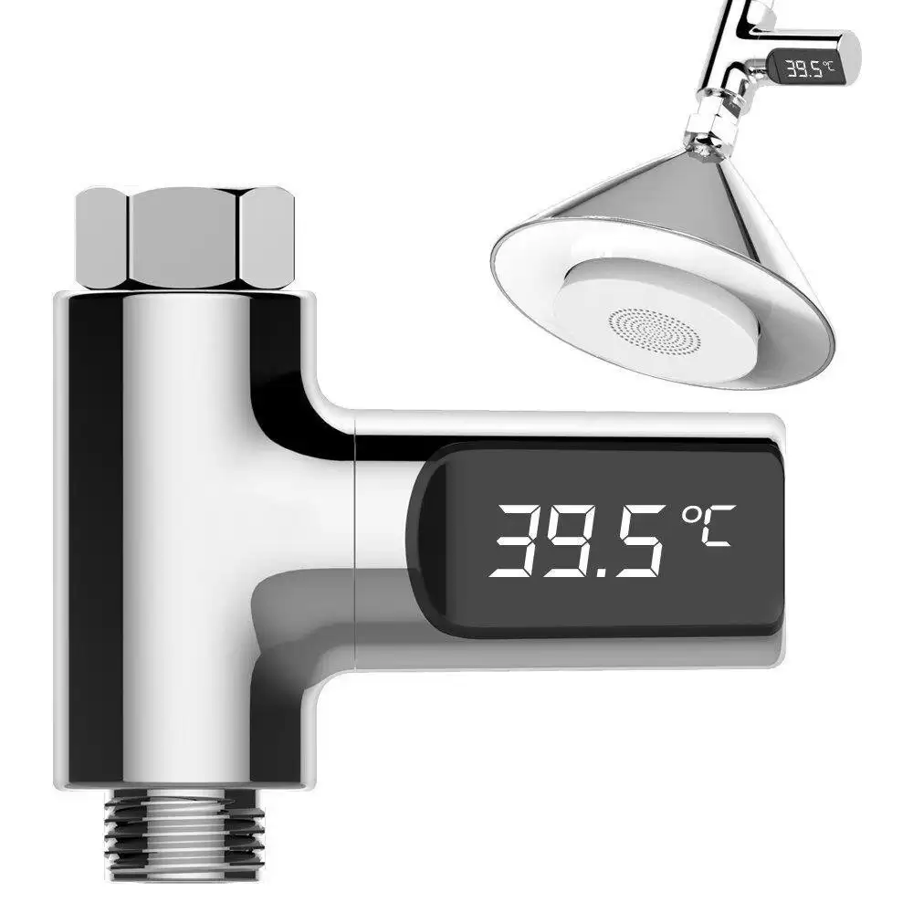 Order In Just $11.55 Lw-101 Led Display Home Water Shower Thermometer Flow Self-generating Electricity Water Temperture Meter Monitor Energy Smart Meter For Baby Care - Silver With This Coupon At Banggood