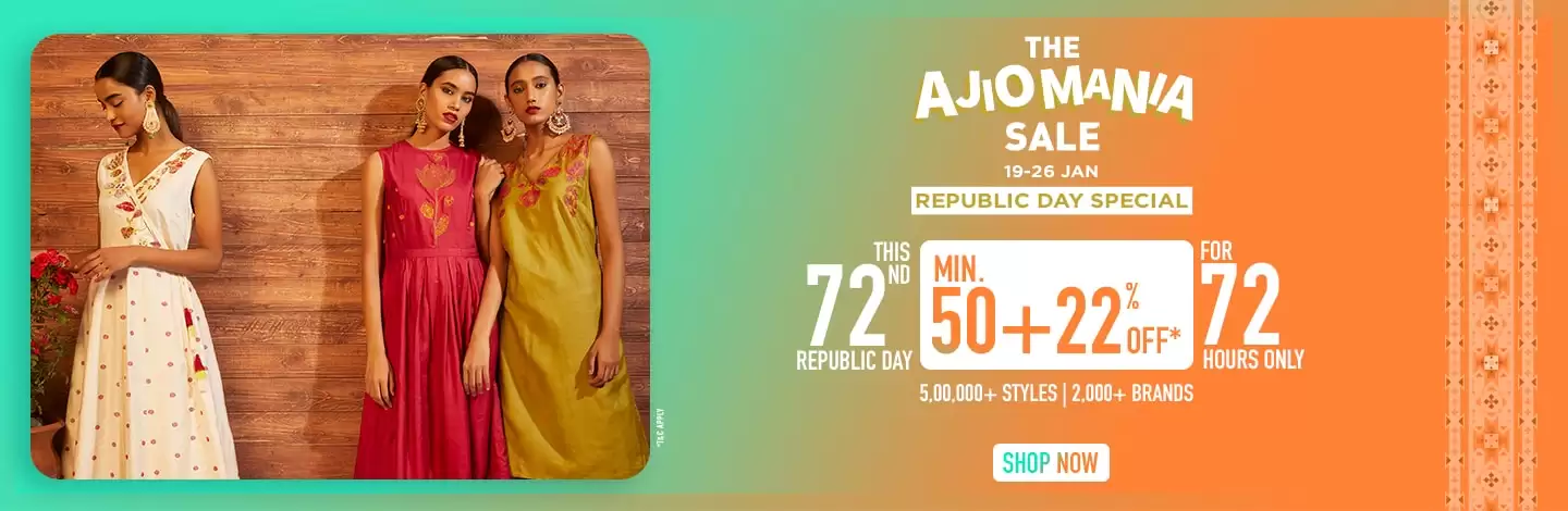 Republic Day Special Get Min. 50% Off + Extra 22% Off With This Coupon Code At Ajio