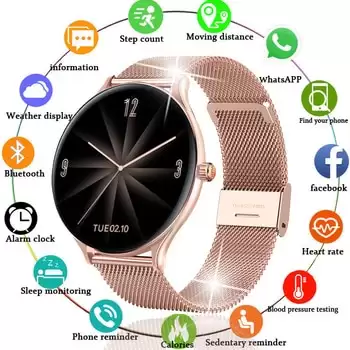 Order In Just $23.39 2021 New Full Circle Touch Screen Women Smart Watch Luxury Steel Watch Band Fashion Smartwatch Sport Activity Tracker For Xiaomi At Aliexpress Deal Page