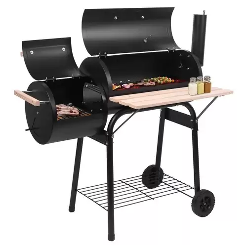 Pay Only $138.99 For Zokop Portable Multifunctional Cylindrical Charcoal Grill Diameter 15cm Adjustable Damper Rapid Heating With Thermometer Plastic Wheel For Outdoor Patio Barbecue - Black With This Coupon Code At Geekbuying