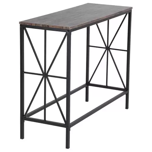 Order In Just $54.99 Navin-lmkz Wooden Table Simple Industrial Style Steel Frame Oak Material For Corridor Bedroom Bathroom - Dark Brown With This Discount Coupon At Geekbuying