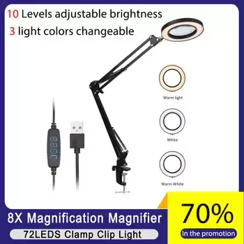 Order In Just $21.84 Kkmoon Lighting 8x Magnifying Glass Usb 72 Led Table Lamp For Soldering Iron Repair/skincare Beauty Tool With 3 Modes Dimmable At Aliexpress Deal Page