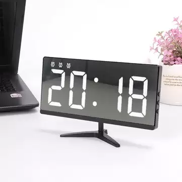 Order In Just $11.99 6615 Framless Mirror Clock Touch Control Digital Alarm Clock Led Table Clock Electronic Time Date Temperature Display Office Home Decorations With This Coupon At Banggood