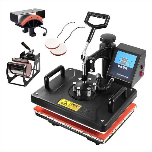 Pay Only $179.00 For Shuohao 5 In 1 Heat Press Machine, 12*15in, For Cap/bag/mouse/pad/phone Case/tape/stickers/mug/plate/puzzle/t-shirts With This Coupon Code At Geekbuying