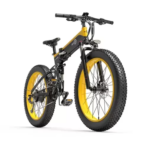 Pay Only $949.99 For Bezior X500 Fat Tire Folding Electric Mountain Bike 12.8ah Removable Battery Bms 500w Brushless Motor 26*4.0 Wheels Aluminum Alloy Frame Shimano 27-speed Shifter Max Speed 35km/h 100km Power-assisted Range Ip54 Oil Disc Brake - Black Yellow With This Coupon Code At Geekbuying