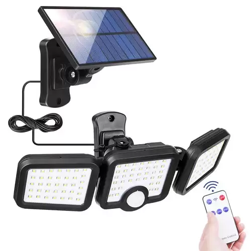 Order In Just $17.99 3.7v 108 Lamp Beads Three-head Solar Split Wall Lamp Three-speed Induction Mode Witn One Controller With This Discount Coupon At Geekbuying