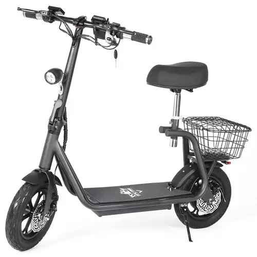 Pay Only $559.99 For Bogist S5 Pro Electric Scooter 600w Motor With Seat And Cargo Carrier 12 Inch Pneumatic Tire Up To 40km/h - Black With This Coupon Code At Geekbuying
