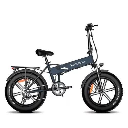 Order In Just $1249.99 Docrooup Ds2 Off-road Electric Folding Bike 20*4.0 Inch 750w Brushless Motor Shimano 7-speeds Derailleur 48v 11.6ah Battery 50km/h Max Speed Pure Power Up To 50km Range Aluminum Alloy Frame - Slate Gray With This Discount Coupon At Geekbuying
