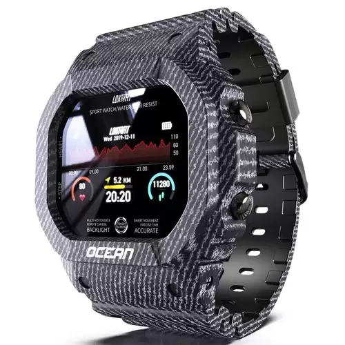 Order In Just $24.99 Lokmat Ocean Bluetooth Smartwatch 1.14 Inch Tft Touch Screen Heart Rate Blood Pressure Monitor 5 Atm Water-resistant 170mah Battery - Blue With This Discount Coupon At Geekbuying