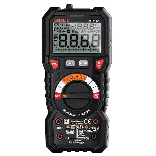 Pay Only $39.99 For Kaiweets Ht118a Digital Multimeter Trms ,6000 Counts, Voltmeter, Auto-ranging, Accurately Measures Voltage Current Amp Resistance With This Coupon Code At Geekbuying
