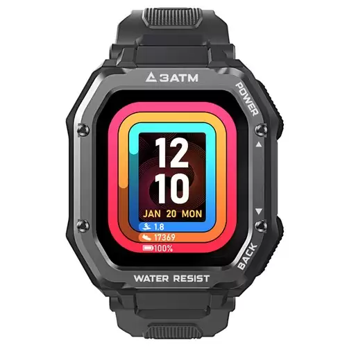 Pay Only $34.99 For Kospet Rock Outdoor Bluetooth Smartwatch 1.69 Inch Rectangle Tft Screen Heart Rate Blood Pressure Spo2 Monitor 20 Sports Modes 3atm Water-resistant 350mah Battery - Black With This Coupon Code At Geekbuying