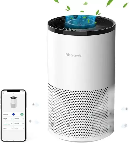 Pay Only $83.99 For Proscenic A8 Air Purifier For Home With H13 True Hepa Filter, App & Alexa & Google Voice Control, Air Cleaner For Smokers Allergies Pets Hairs Odor Eliminators, 4 Stages Filtration, Timer & Schedule - White With This Coupon Code At Geekbuying